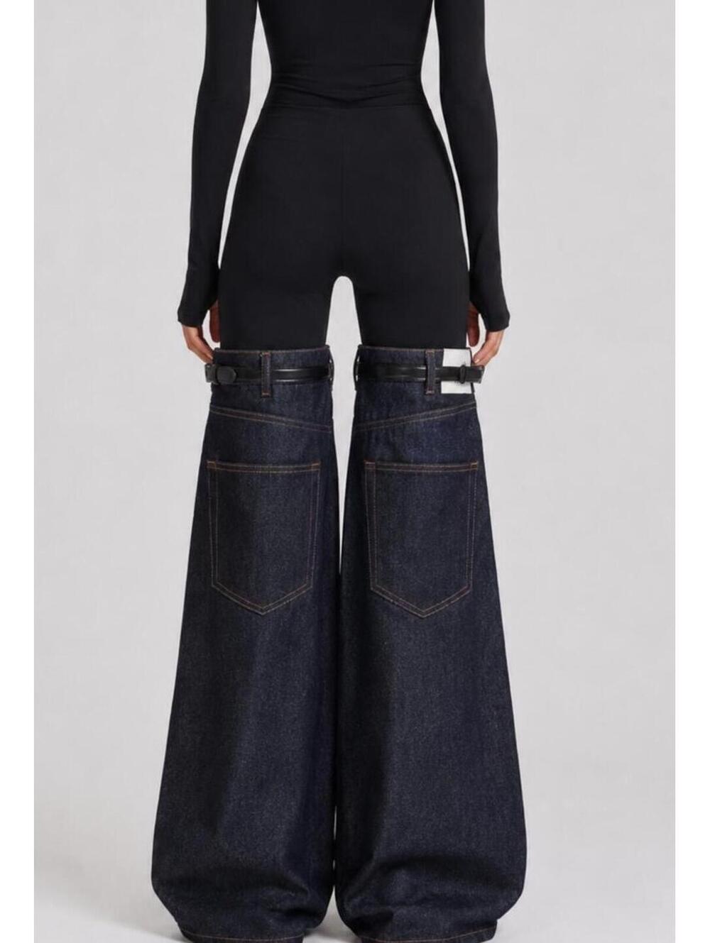 Coperni Hybrid Denim Flare Trousers Dark Indigo IT 42 US 6 | NWT - Picture 3 of 9